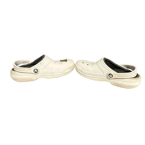 CROCS Unisex Classic Faux Fur Fuzz Lined White Clogs Size W7 M5 - Picture 5 of 6